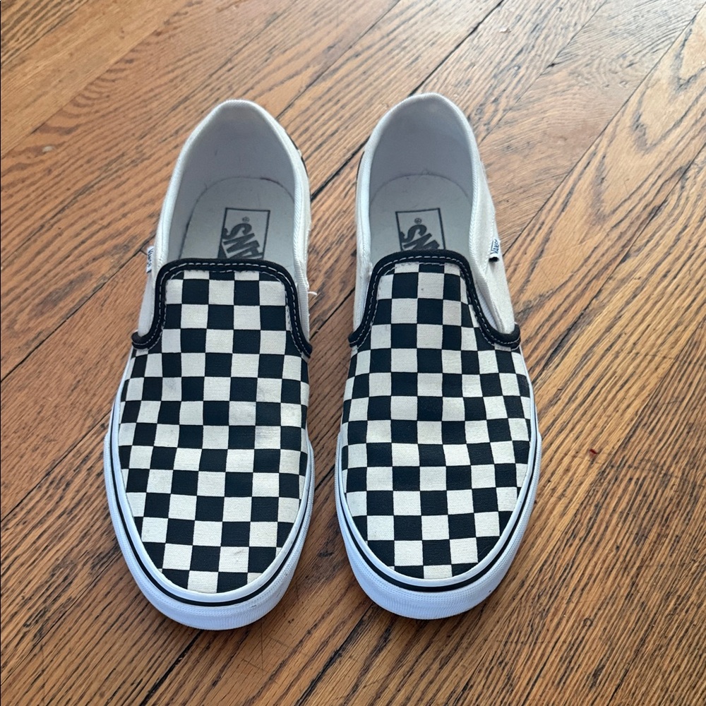 Vans Black and White Checkerboard Slip-Ons